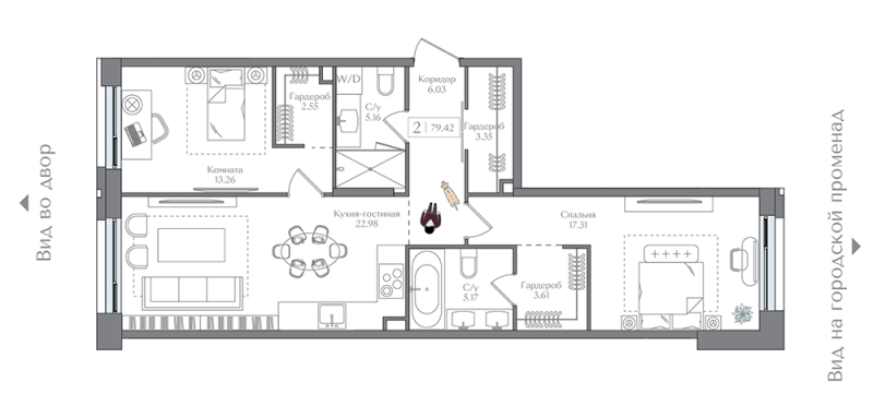 3 ккв (Евро) 79,4 м²