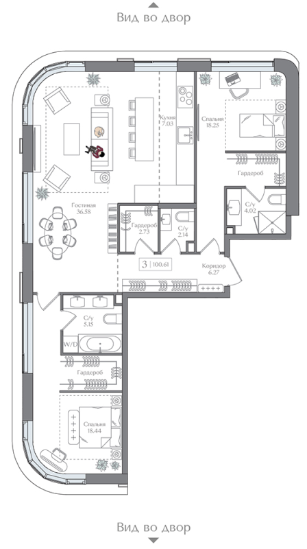 3 ккв (Евро) 100,6 м²