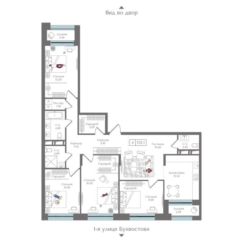 5 ккв (Евро) 115,1 м²