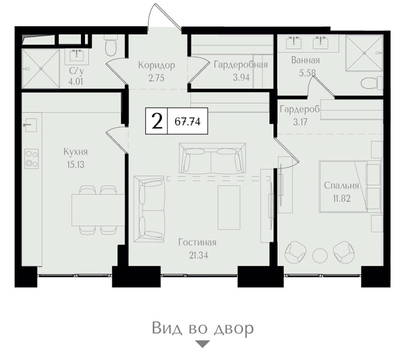 2 ккв 67,7 м²