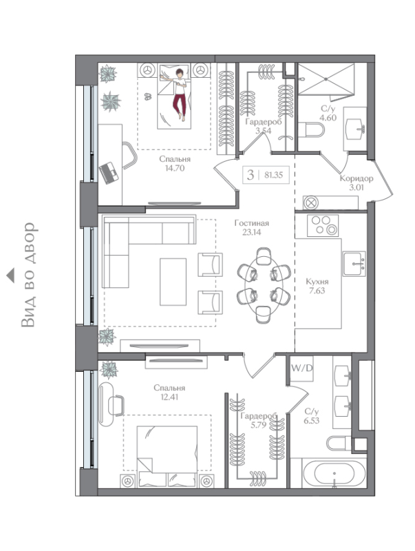 3 ккв (Евро) 81,4 м²