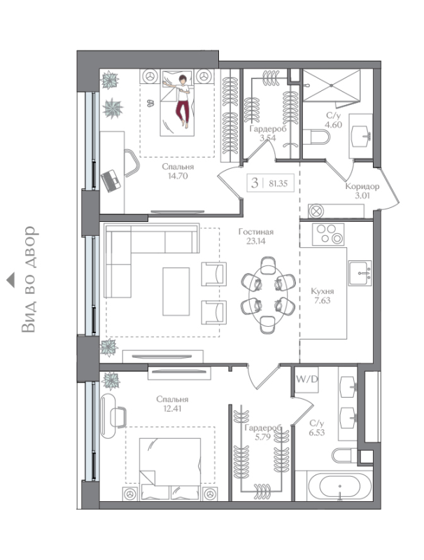 3 ккв (Евро) 81,4 м²