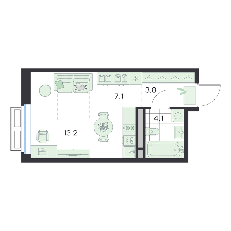 Студия 28,2 м²