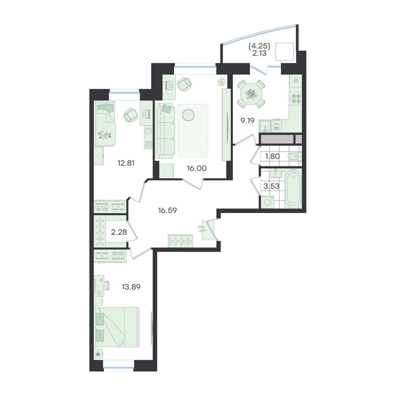 3 ккв 78,2 м²