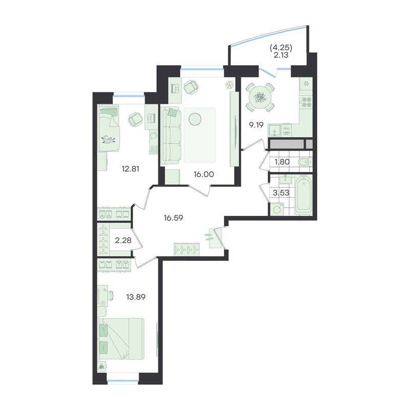 3 ккв 78,2 м²