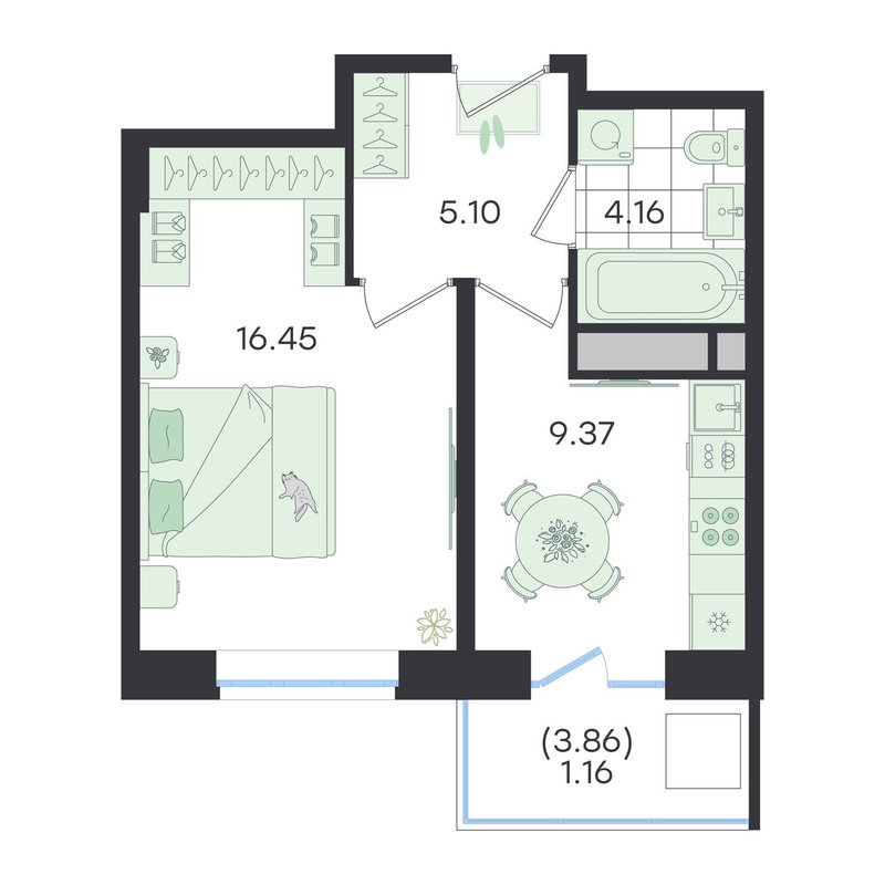 1 ккв 36,2 м²