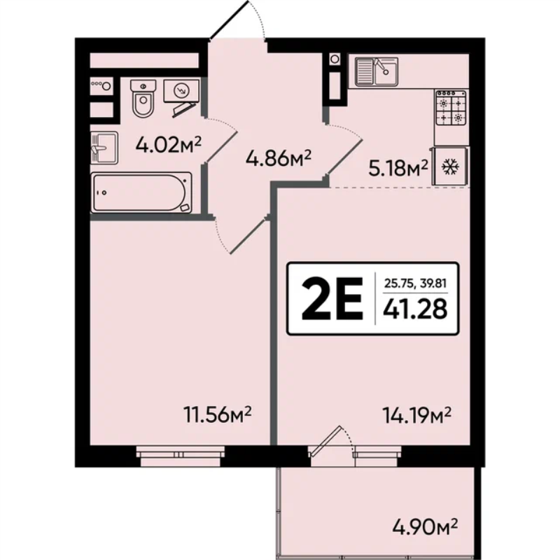 2 ккв (Евро) 41,3 м²