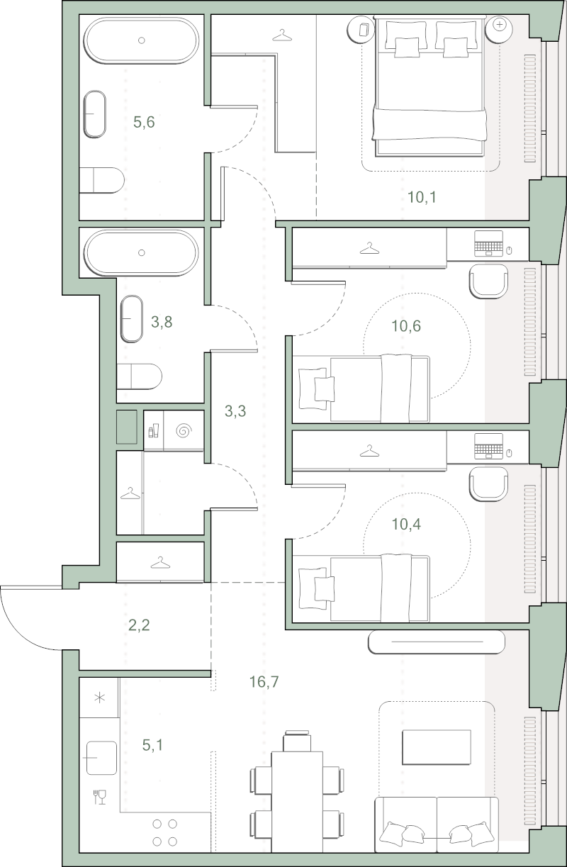 4 ккв (Евро) 78,3 м²