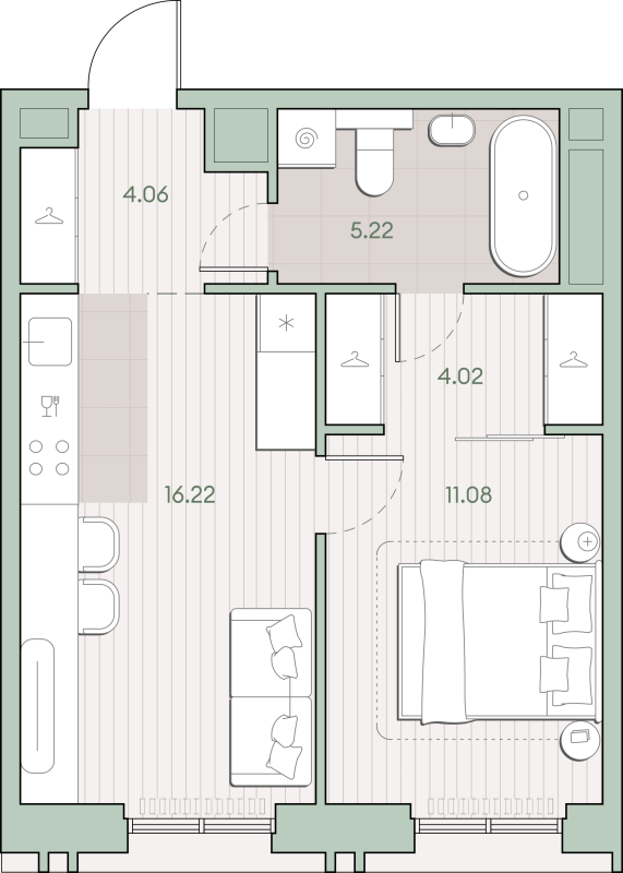 2 ккв (Евро) 40,6 м²