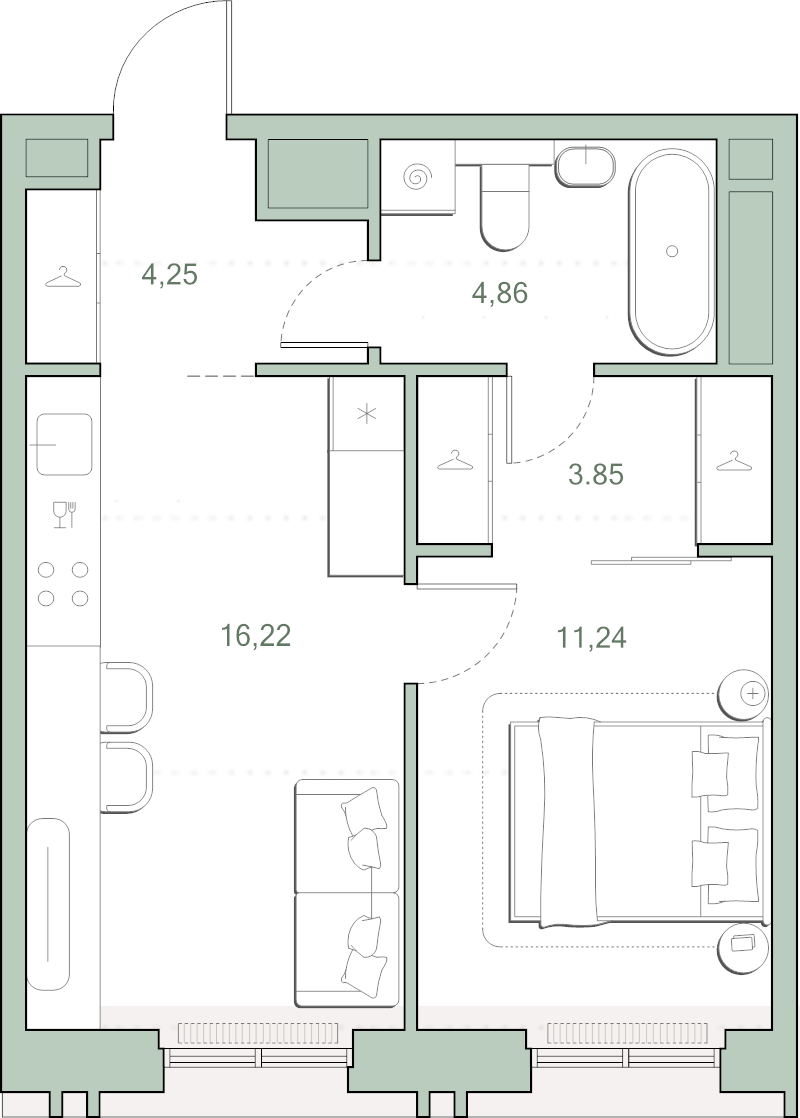 2 ккв (Евро) 40,4 м²