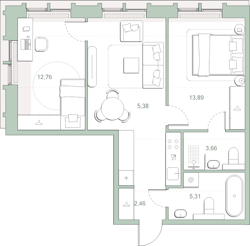 3 ккв (Евро) 57,7 м²