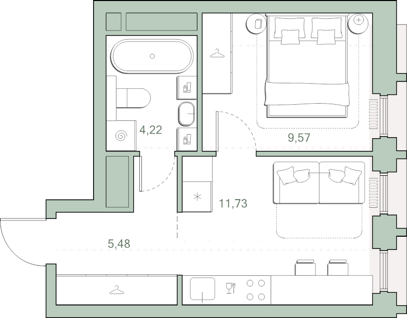 1 ккв 31 м²