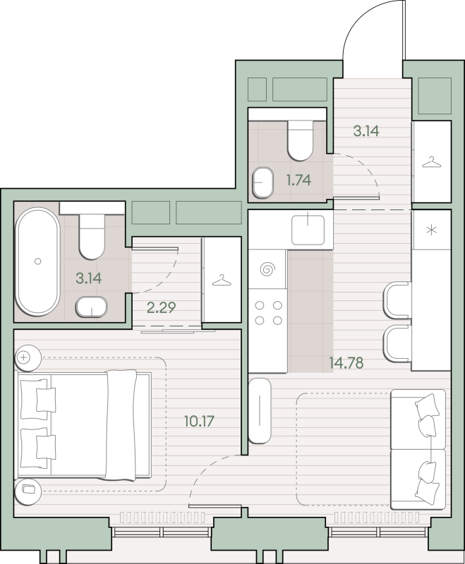 1 ккв 35,3 м²