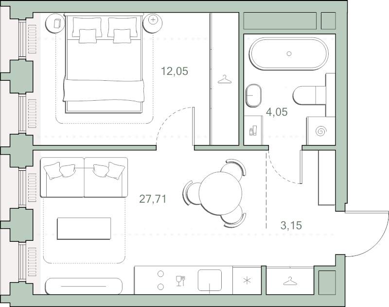 4 ккв (Евро) 97,6 м²