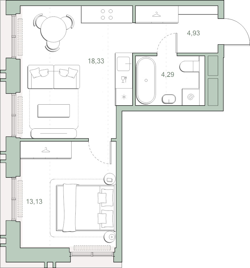 2 ккв (Евро) 40,7 м²