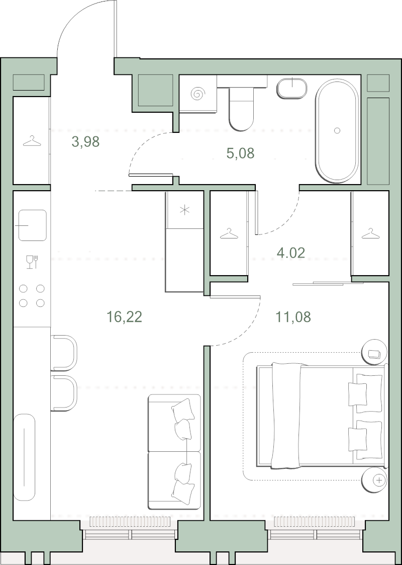 2 ккв (Евро) 40,4 м²