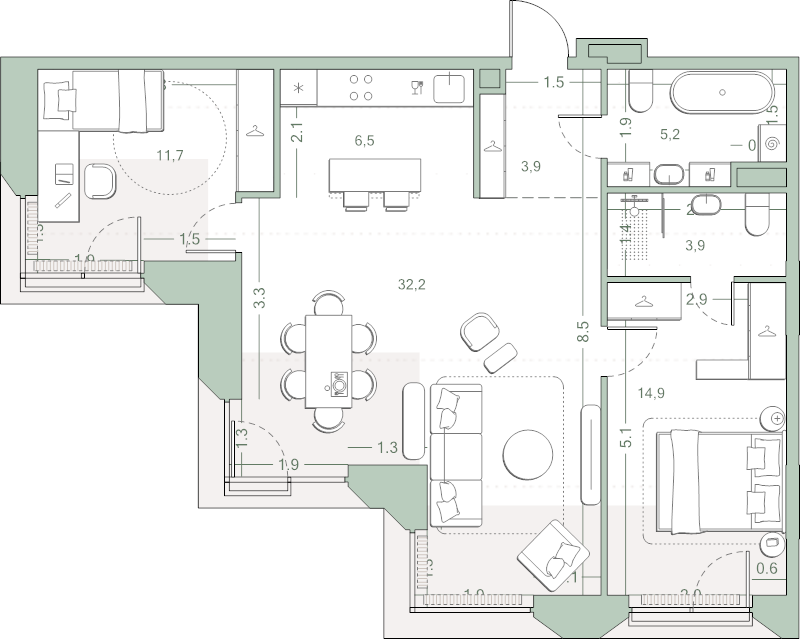 3 ккв (Евро) 78,3 м²