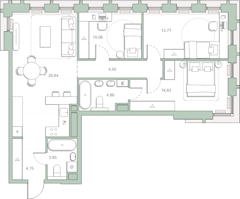 4 ккв (Евро) 83,7 м²