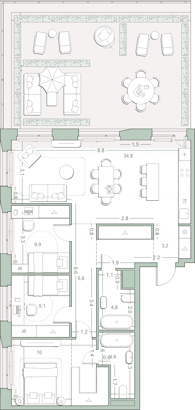 4 ккв (Евро) 110,7 м²