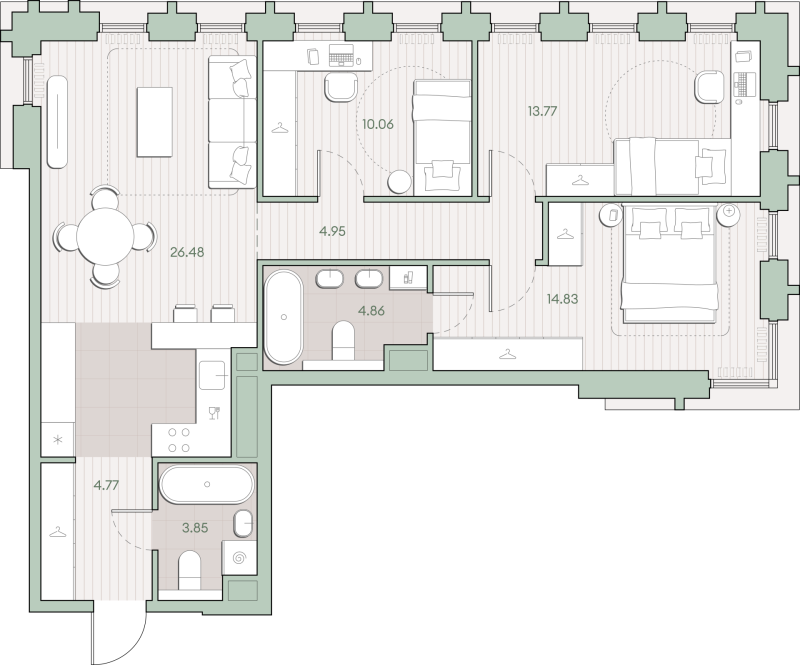 4 ккв (Евро) 83,6 м²
