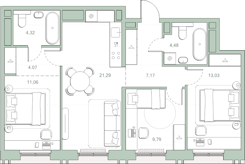 4 ккв (Евро) 75,2 м²