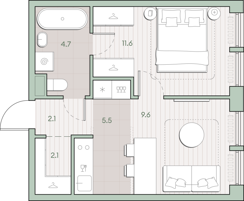 2 ккв (Евро) 35,6 м²