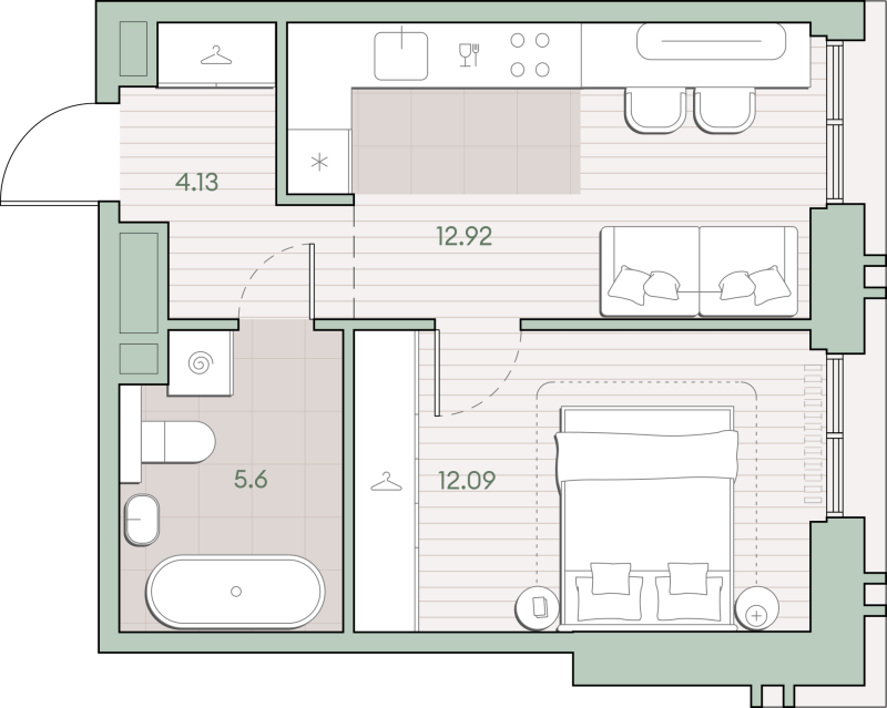 1 ккв 34,7 м²