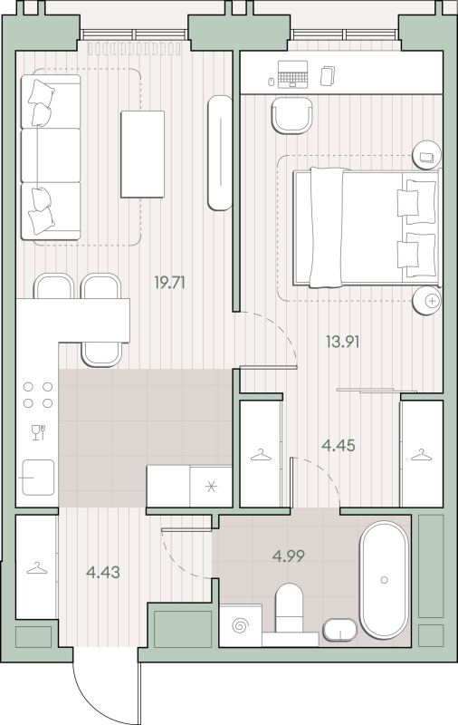 2 ккв (Евро) 47,5 м²