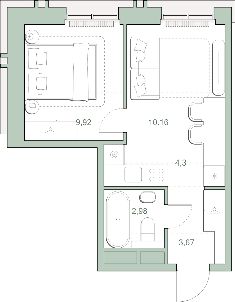 1 ккв 31 м²