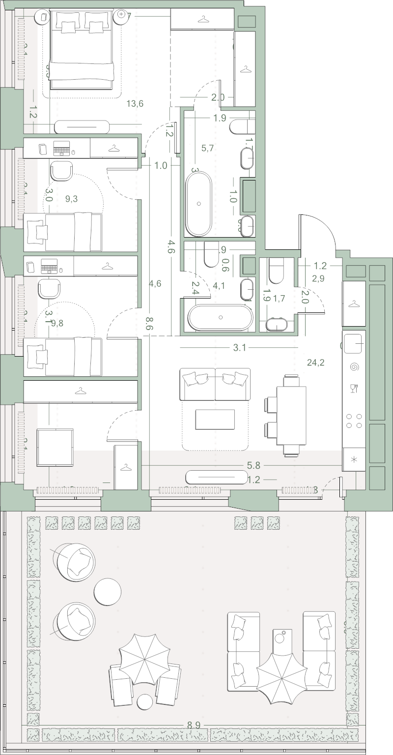 4 ккв (Евро) 107,7 м²
