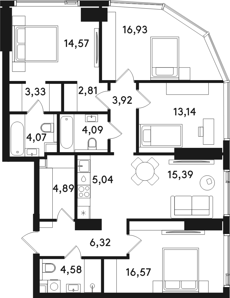 5 ккв (Евро) 115,7 м²
