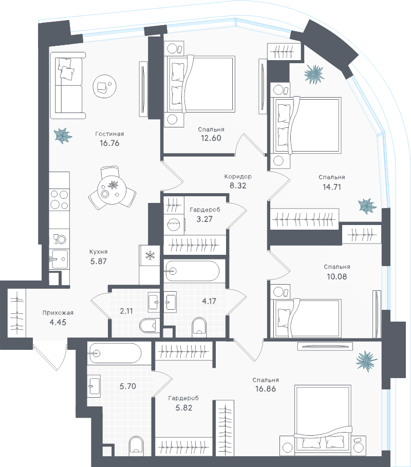 5 ккв (Евро) 110,7 м²