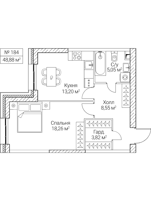 1 ккв 48,9 м²