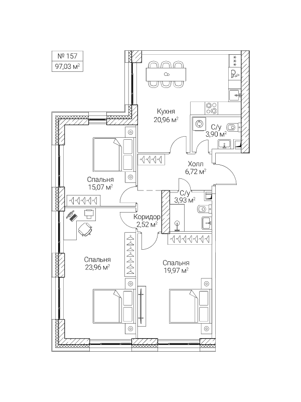 4 ккв (Евро) 97 м²