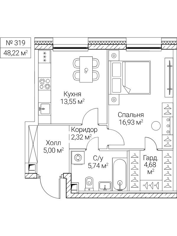 1 ккв 48,2 м²