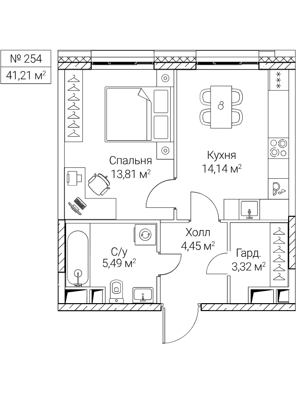 1 ккв 41,2 м²