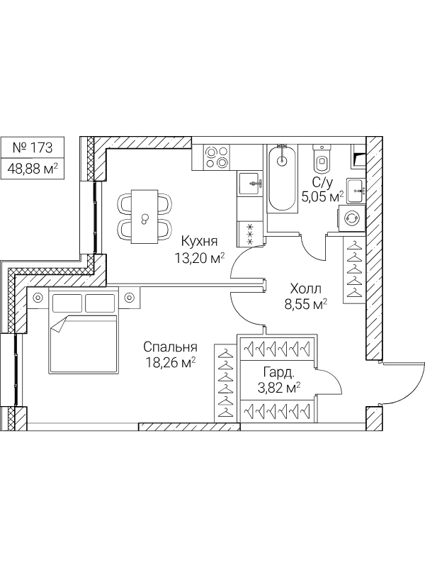 1 ккв 48,9 м²