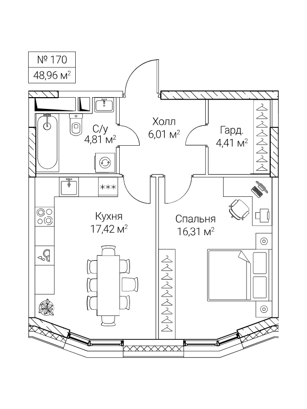 2 ккв (Евро) 49 м²