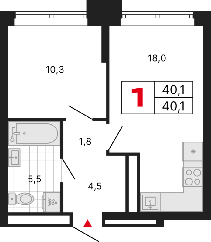 2 ккв (Евро) 40,1 м²