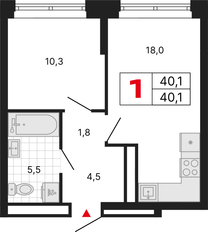 2 ккв (Евро) 40,1 м²