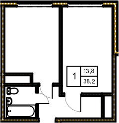 1 ккв 38,2 м²