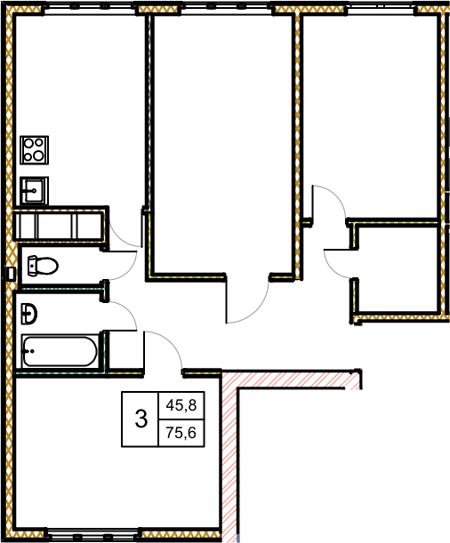 3 ккв 79,6 м²