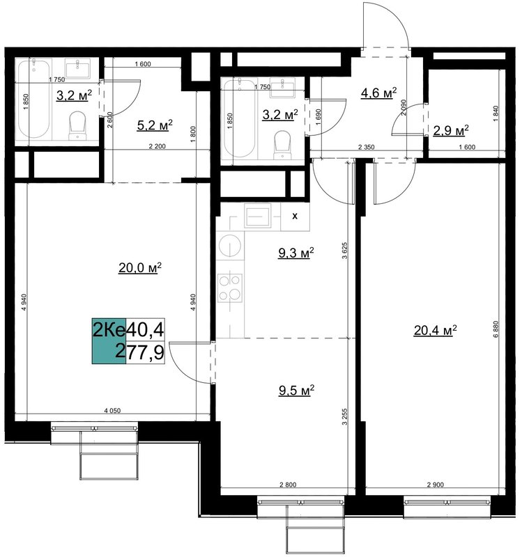 3 ккв (Евро) 78,1 м²