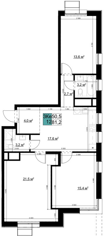 4 ккв (Евро) 81,4 м²