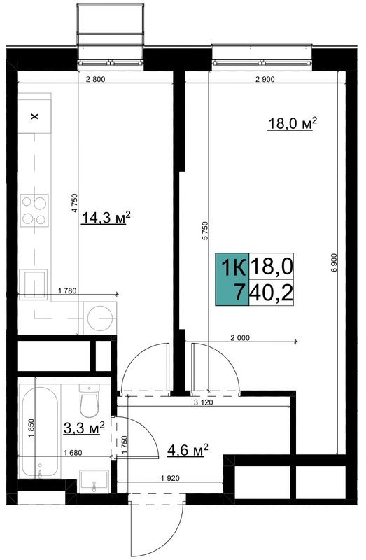 1 ккв 40,2 м²