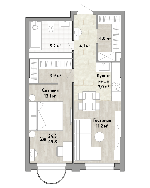 2 ккв (Евро) 48,5 м²
