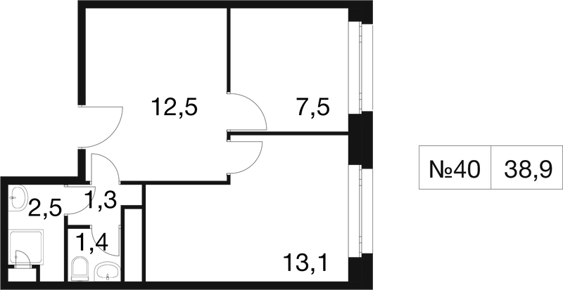 1 ккв 37,7 м²