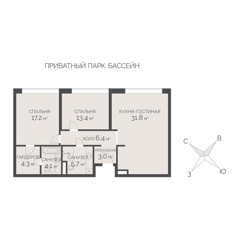 3 ккв (Евро) 85,9 м²