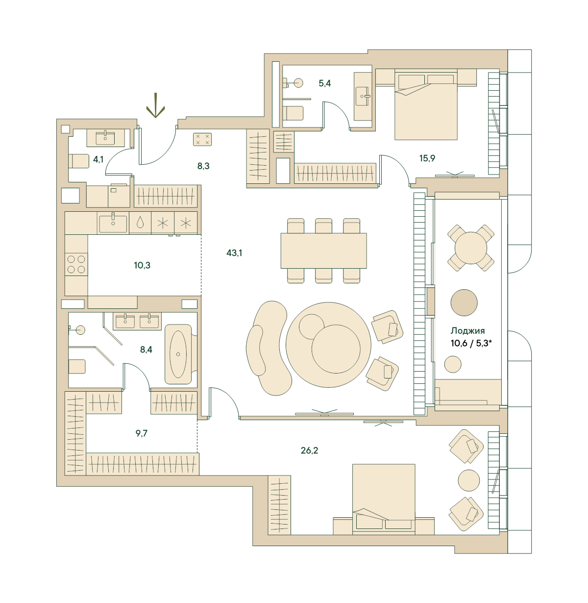 3 ккв (Евро) 145,1 м²