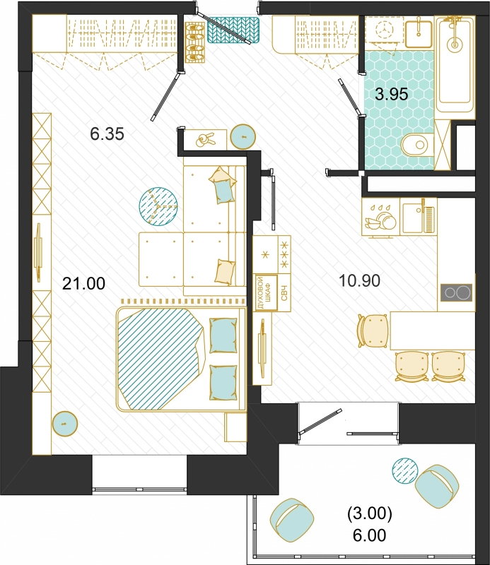 1 ккв 45,2 м²